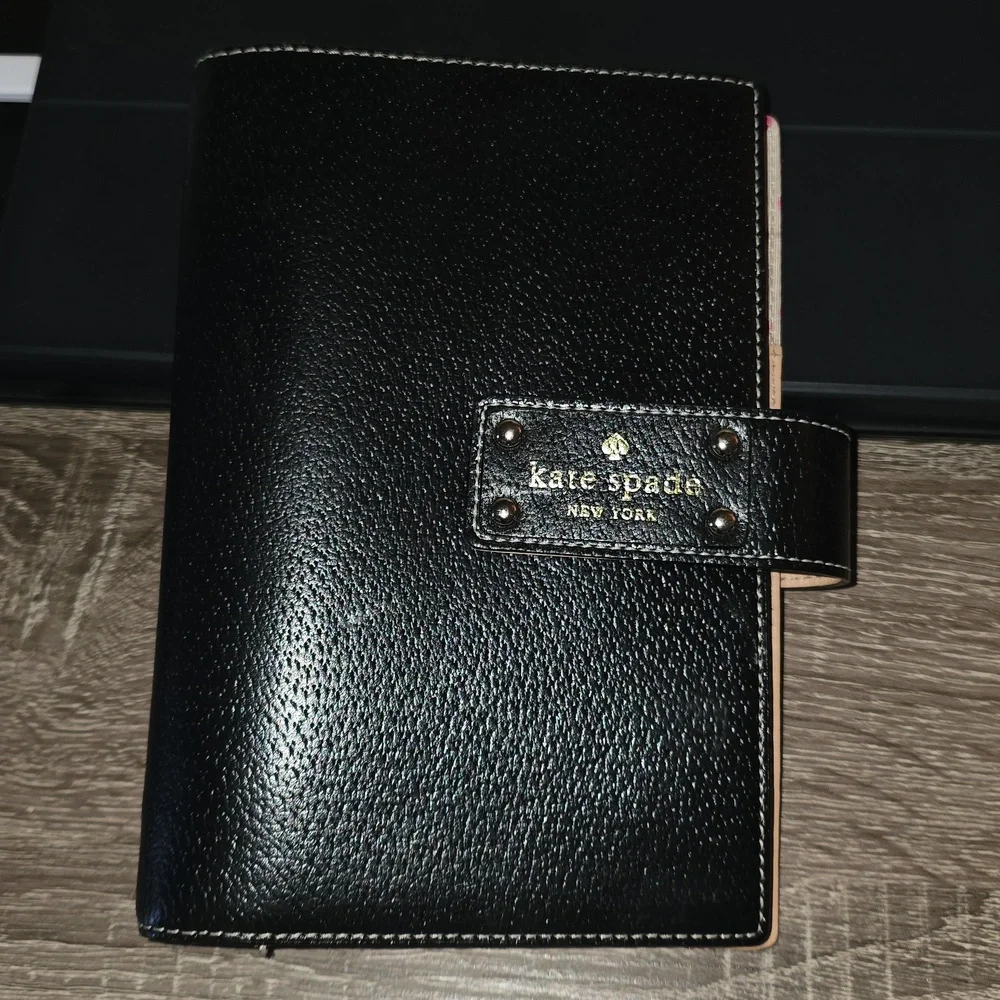 Kate Spade Black Leather Planner Agenda - Picture 2 of 10